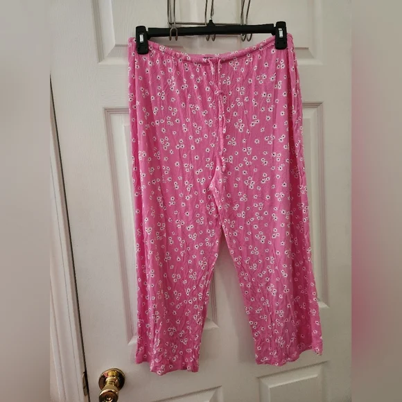 Ellen Tracy Pink Floral Pajamas, sz L - Picture 5 of 7